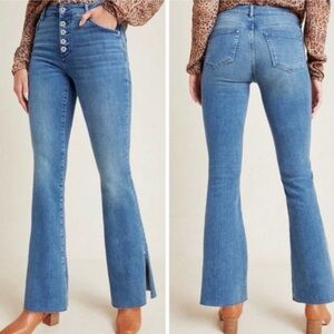 Anthropologie High Rise Skinny Bootcut Raw Hem Side